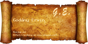 Godány Ervin névjegykártya